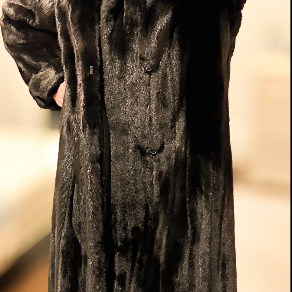 Full length black mink coat